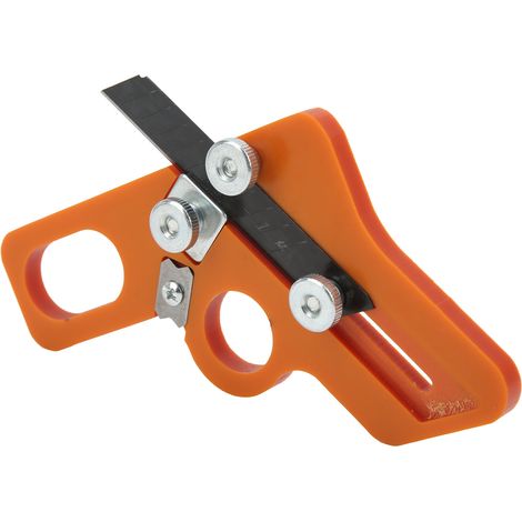 Lame trancheuse chant arc bois rabot manuel ébavureur grattoir chanfrein PVC plâtre cuir placard moquette orange 8mm acier allié ABS 2 utilisations 1 pièce (1/5)