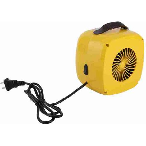 Mini chauffage électrique soufflant avec poignée, idéal pour l'hiver à la maison ou au bureau, et offrant une protection contre la surchauffe. (1/4)