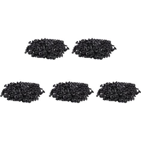 Convient pour 500 fixations à rivets en plastique noir pour garnitures de portières de voiture, trous de 5 mm.