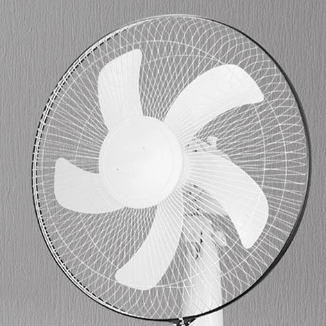 Ventilateur solaire d'urgence d'extérieur 40 cm (16 pouces), ventilateur sur pied rechargeable haute puissance, blanc 3B/câble à clip pour batterie (1/5)