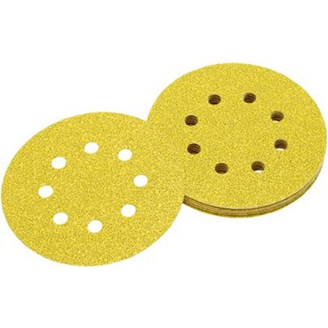 Dewalt 10pz da 125mm disco abrasivo per levigatrice con velcro, grana 80