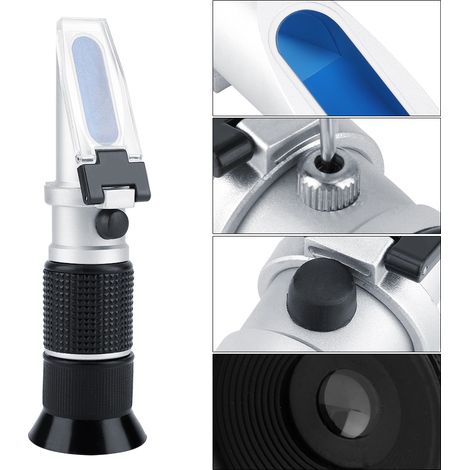 Professionelles Refraktometer mit 3 Funktionen, 58–90 % Genauigkeit, misst die Dichte von Honig, Zucker und Melisse, mit automatischer Temperaturkompensation, robustes und tragbares Aluminiumgehäuse (1/5)
