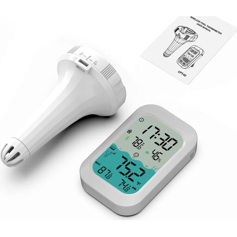 500ft Wireless Pool Thermometer Color Display Digital Thermometer 3 Channels Waterproof Swimming Pool Temperature Measuring Meter for Aquariums Bath Water Spas (1/5)