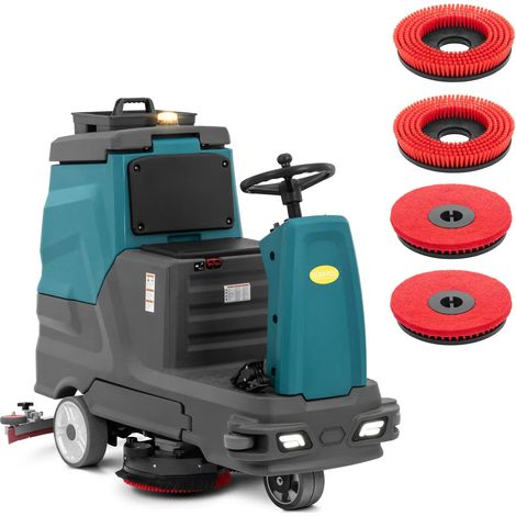 Autolaveuse auto laveuse machine entretien sol professionnelle autoportée 96 cm 5 200 m²/h acier lldpe bleu gris (1/5)