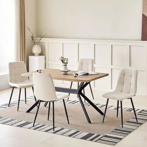 Ensemble table à manger - WAFTING - WAFTING - 4 places - Scandinave - Grain de hêtre clair (1/5)