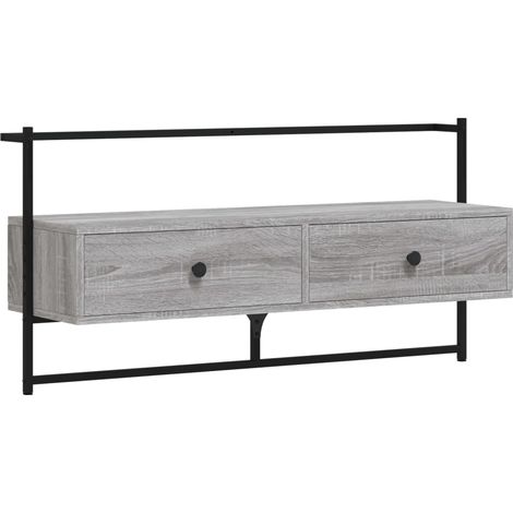 Mueble TV multimedia estante para televisión buffet para televisión comedor salón dormitorio suspendido Sonoma 100,5 x 30 x 51 cm madera contrachapada gris 020028175