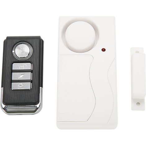 Drahtloses Heimüberwachungssystem mit Magnetkontakt für Türen und Fenster – Fernmelder-Set mit 105-dB-Alarm und Montagekleber – Steuert bis zu 50 Sensoren – Weißes ABS-Material – Verpackung (Sensor + (1/5)