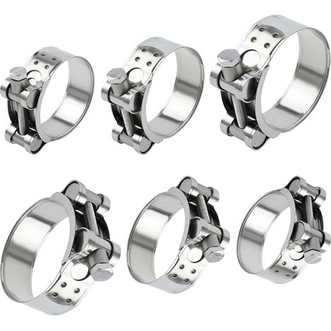 Collier Echappement 48-63mm Colliers de Serrage Renforcé T Inox 304 (1/5)