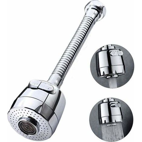 Aérateur de Robinet Pivotant 360° – Tête de Robinet Cuisine/Bain 2 Modes, Économie d’Eau et Pulvérisateur Facile à Installer