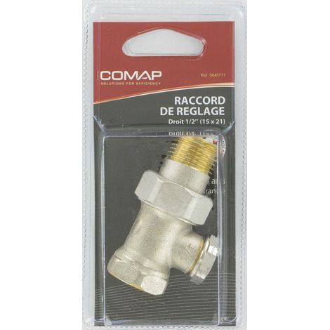 COMAP Raccord de réglage pour isolement et réglage du Kv - Droit 1/2" (15x21) - S640711