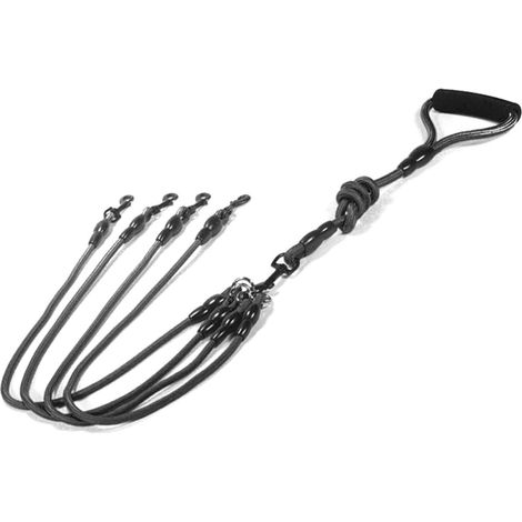JSSEVN - 2/3/4 Way Pet Walking Couplers with 360 Degree Swivel Braided Nylon Rope Dog Leash with Padded Handle (1/3)