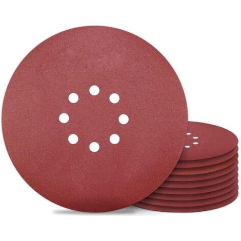 225 mm sanding disc, 8 holes, grit 240, for wall sanders, sandpaper, 20 pieces