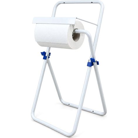 Portarotolo da pavimento pieghevole, misura 41x41x78 cm, dispenser per bobina carta industriale con blocco a farfalla, per garage, bagno, ufficio, palestre (1/5)