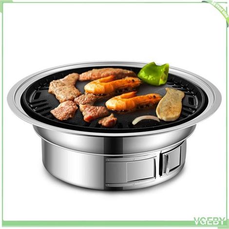 Grill au charbon de bois - FAFEICY - 34 cm - Inox - Antiadhésif - Portable (1/5)