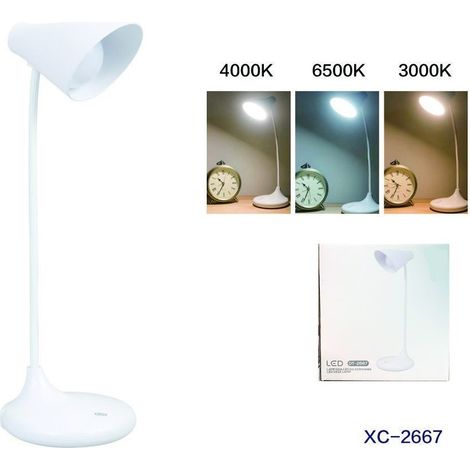 Trade Shop - LED-Schreibtischlampe, Touch-Licht, 4000 K, 6500 K, 3000 K, dimmbar, modern, DT2667 -