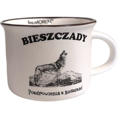 Monti Bieszczady. Tazza in ceramica. Bianca.