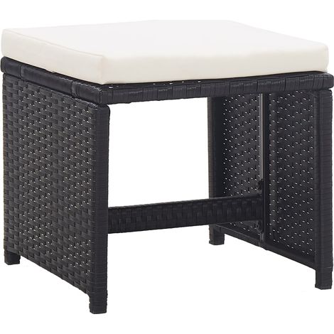 Maison Exclusive - Sgabelli da Giardino 2 pz con Cuscini in Polyrattan Nero