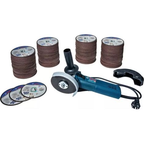 Meuleuse d'angle GWS 9-125 / 900 W + disque à tronçonner en acier inoxydable 125 x 1,0 x 22,2 mm (400 pièces) - BOSCH - 061599767T