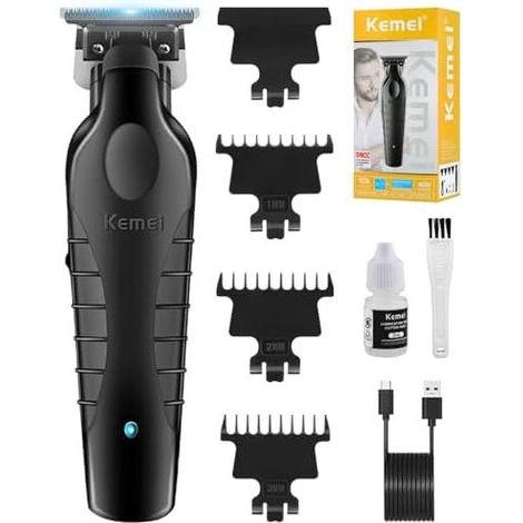 2299 Professionnelle Sans Fil Tondeuse Cheveux Hommes. Barbe Homme électrique. à Lame en T Zéro écartement Pour Noir - (1/5)