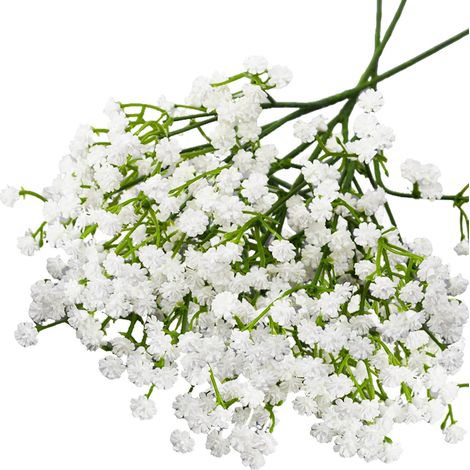 Lot de 10 fleurs artificielles blanches en plastique souple 23 cm, décoration pour mariage, fête, bureau et maison (1/5)