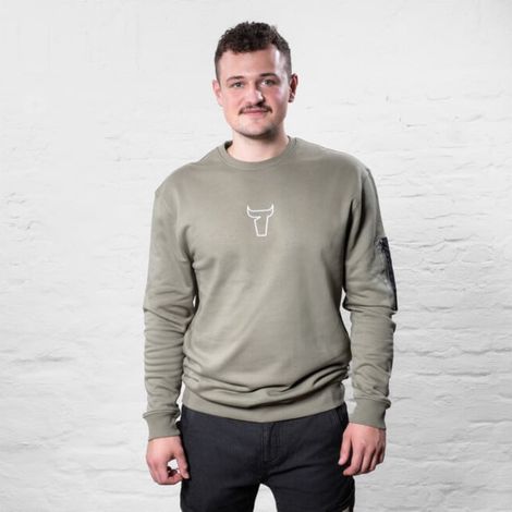 STIER Heavy Crew Sweater en coton bio utilitaire XXL olive