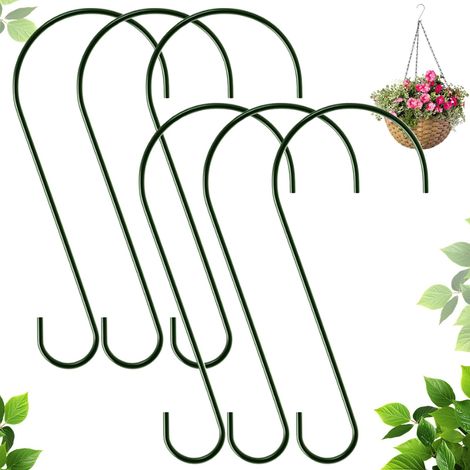 6 Pièces Crochet Suspension, 30,5 CM Crochets en S en Métal Vert, Antirouille, Durable et Antichute, S-Forme de Cintre en Métal, pour Mangeoires à Oiseaux, Plantes, Paniers, Lanternes, Ornements (1/5)