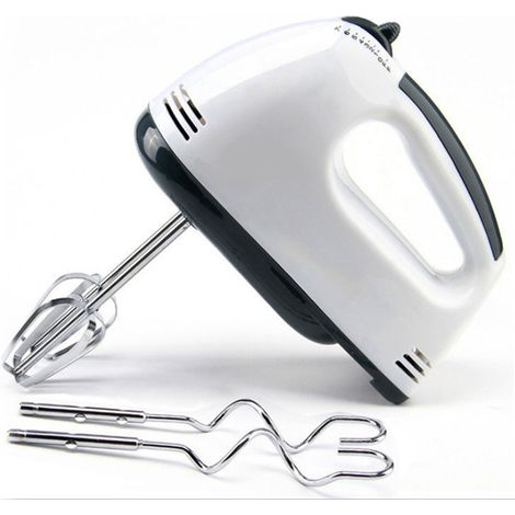 Batidora de mano portátil y de sobremesa con 2 accesorios para montar nata, huevos y mezclar masas, pasteles y productos horneados fácil de limpiar y compacta. (1/4)
