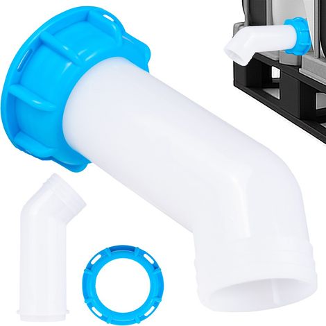 Garronda Rallonge Sortie IBC S60x6 avec Écrou Adaptateur Coudé pour Cuve IBC et Mauser Rallonge de Vidange Filetage Mâle pour Raccord de Tuyau et Guidage de l’Eau GD-0217