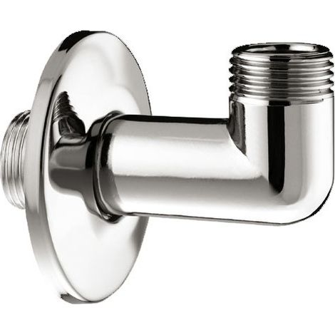 Curvetta di raccordo stampata cromata, rosone scorrevole in ottone cromato - Misura 1/2" 01800400CR (1/2)