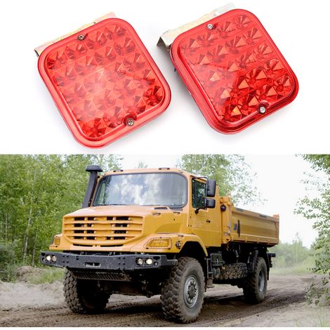 Lot de 2 feux arrière rouges à 20 LED, clignotants, feux de freinage et feux antibrouillard pour remorques, camping-cars et bateaux (1/5)