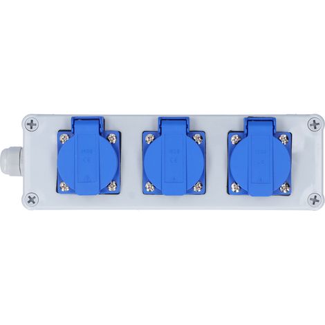 Boîtier Étanche Prise Extérieure avec Interrupteur - Protection IP44 pour Jardin et Terrasse - Boîte 3 Prises