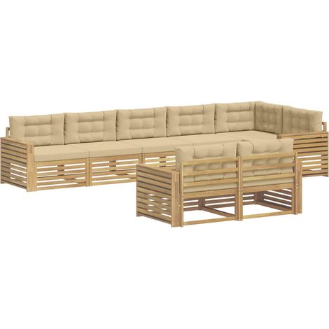 Outdoor Sofa Set 8 pcs White and Beige 410 x 172.5 x 73 cm vidaXL (1/5)