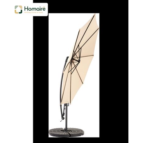 HOMAIRE Parasol extérieur rectangulaire double face grand 14,8 pieds avec manivelle kaki
