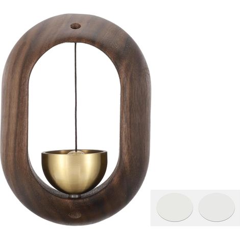 Sonnette magnétique de commerçant pour ouvrir, les portes, Sonnette vintage en matériau naturel avec carillon à vent et cloche en laiton, mur, magasin (1/5)