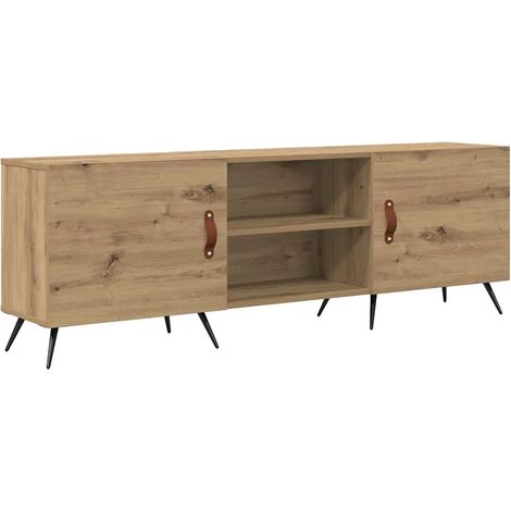 Mueble TV rectangular moderno almacenamiento funcional 150 x 30 x 50 cm madera contrachapada roble artesanal 020052507 (1/5)