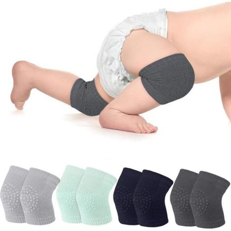 Genouillères Bébé - Lot De 4 Paires - Élastiques Antidérapantes Avec Picots En Caoutchouc - Pour Enfants 0 À 24 Mois