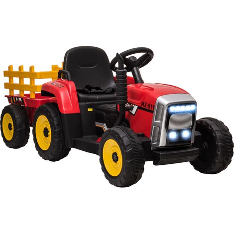 Tracteur électrique enfant avec remorque amovible, télécommande, musique MP3, lumières LED, pour garçons et filles de 3 à 6 ans (1/5)