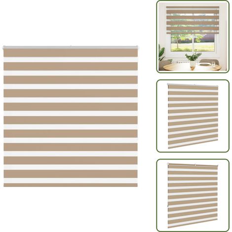 Zebrarollo Sandbraun 150x150 cm Stoffbreite 145,9 cm Polyester - Zebra-Jalousie - Zebra-Jalousien - Zebra-Rollo - Doppelrollo (1/5)