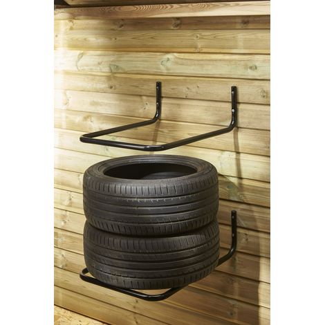 Mottez – Support de rangement pour pneus 2 vélos – B057Q1 – Tube acier 25mm – Charge max 60kg – Dimensions 49x65x22cm (1/5)