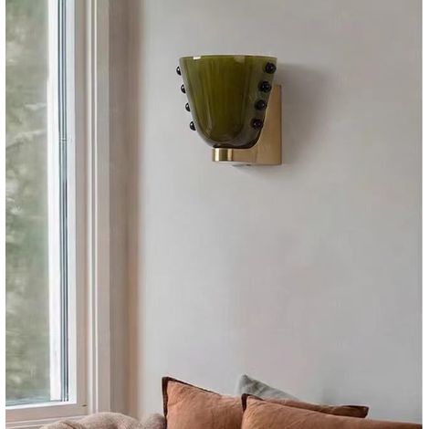Applique Murale en Verre Coloré pour Tête de Lit – Design Moderne, Lumière d'Ambiance Douce, Décoration Intérieure Élégante, Vert (1/3)