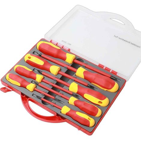 Kit de tournevis isolés HEMOTON 8 en 1, outils manuels de précision pour réparations, en acier allié au chrome-vanadium, couleurs assorties (1/5)