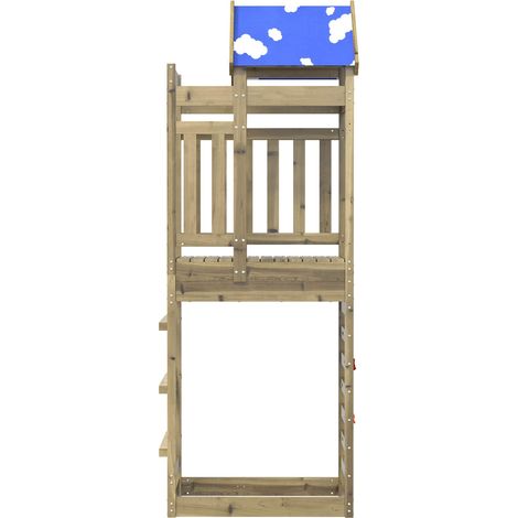 vidaXL Torre de Juego Marrón Madera Sólida Impregnada (1/2)