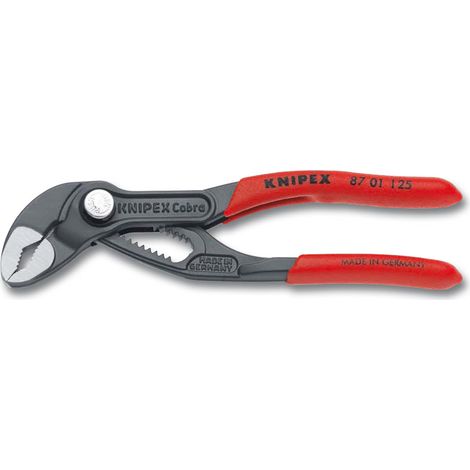 Knipex – Pince multiprise cobra 125 mm – Ouverture 27 mm – Mâchoires autobloquantes pour tubes et écrous – Réglage d'une seule main