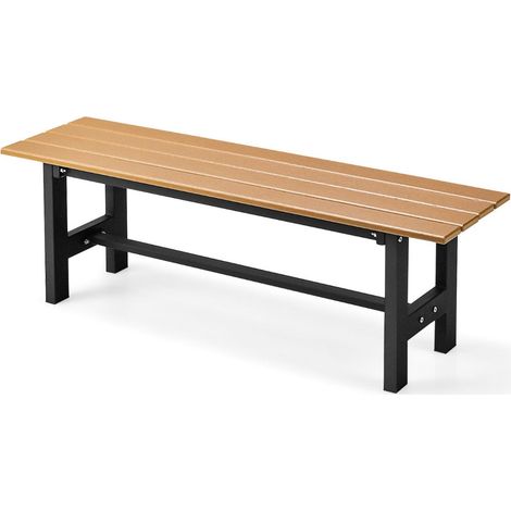 Panca da giardino per 2 persone 120 x 36 x 40,5 cm antiruggine ergonomica design elegante in HDPE marrone 200010557