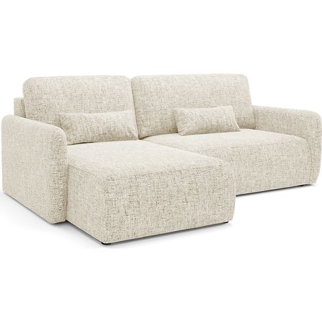 3-Sitzer-Wende-Ecksofa mit Bettkasten Lazare Gebrochenes Weiß