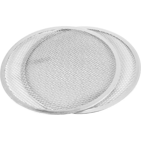 Plaque à pizza pour four, grille à pizza en aluminium à bord sans soudure de 30 cm (2 pièces) (1/5)