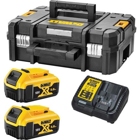 Dewalt DCB184 5.0ah 18v XR Lithium Battery Twin Pack + DCB115 Charger Tstak Case (1/4)