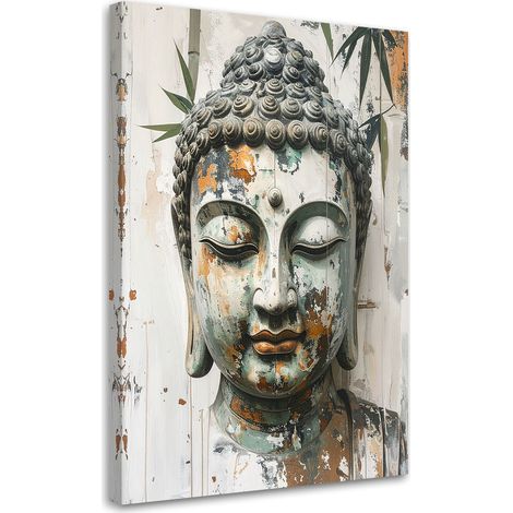 Tableau déco Harmonie Bouddha Zen Spa Bambou 40x60 (1/4)