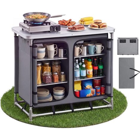 Légère et compacte pour cuisiner dehors, armoire de camping portable pour pique-nique, BBQ et camping-car (1/5)