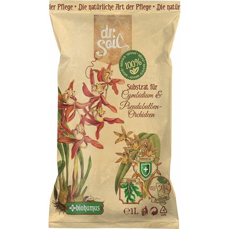 Dr.Soil natürliches Substrat für Cymbidium und pseudobulbous Orchideen in 1L Beutel